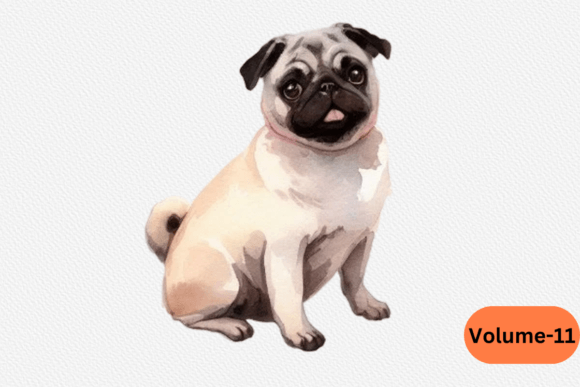 Download Christmas Pug Dog Watercolor Clipart - Art Collection