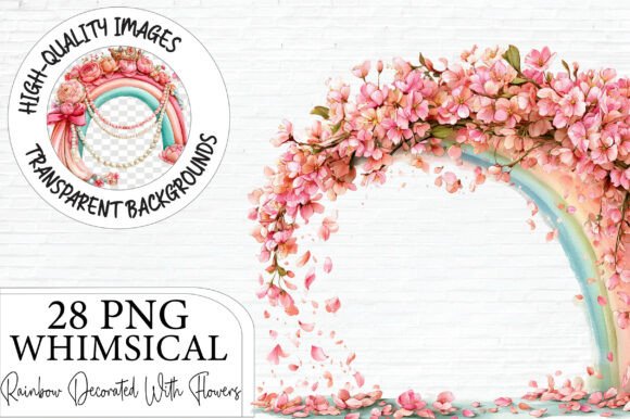 Download Rainbow Decorated with Flowers Clipart - Art Collection