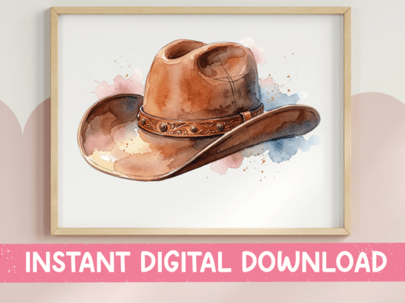 Download Watercolor Cowboy Hat Western Design - Watercolor cowboy hat Collection