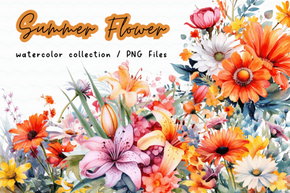 Download Summer Flower Watercolor Clipart - Summer Collection