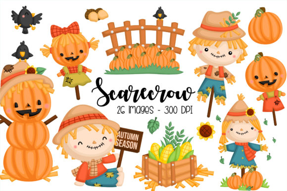 Download Autumn Season Scarecrow Clipart - Art Collection