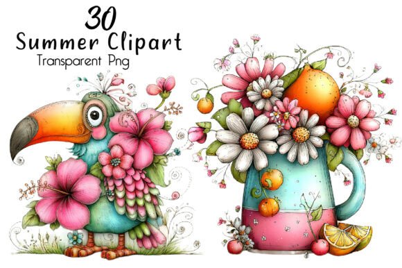 Download Whimsical Summer Clipart Bundle - Summer Collection