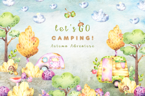 Download Camping Autumn Adventure Watercolor Clipart Collection - Art Collection