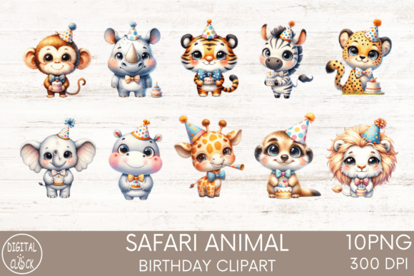 Download Safari Animal Birthday Party Clipart - Art Collection