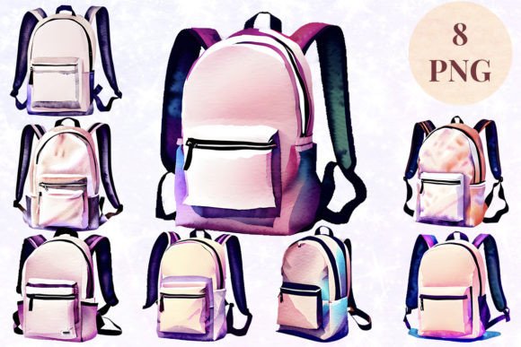 Download Backpack Watercolor 4 Clipart PNG - Art Collection