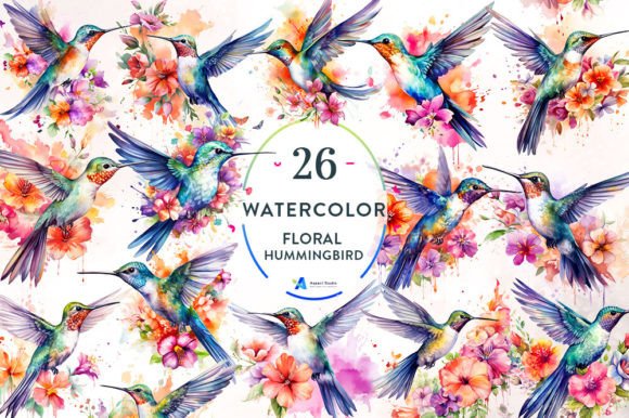 Download Floral Hummingbird Watercolor Clipart - Art Collection