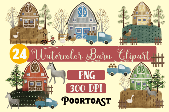 Download Watercolor Barn 24 Clipart - Art Collection