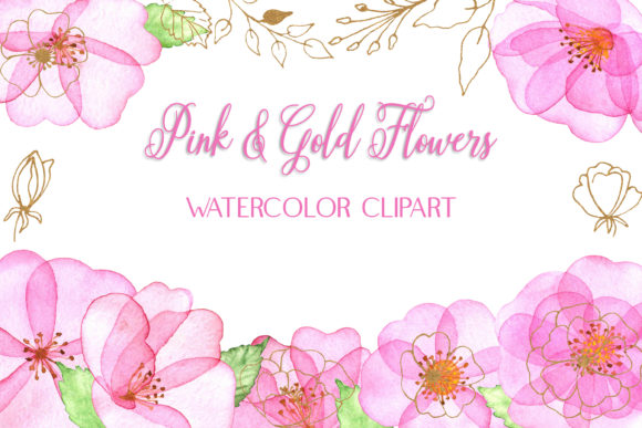 Download Watercolor Clipart of Soft Pink Flowers - Art Collection