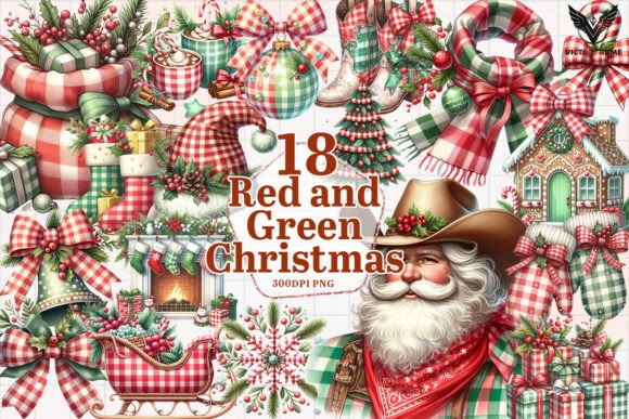 Download Red and Green Christmas Clipart PNG - Art Collection