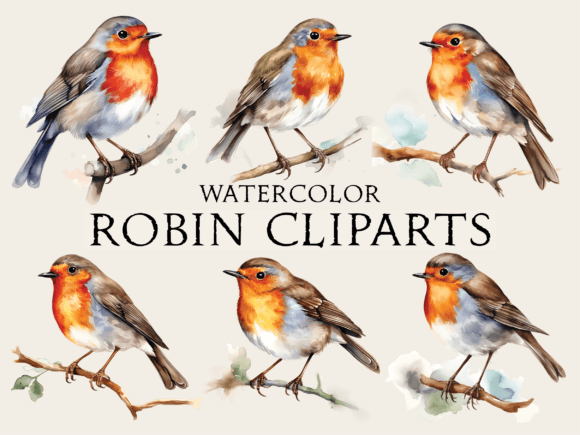 Download Watercolor Robin Cliparts - Art Collection