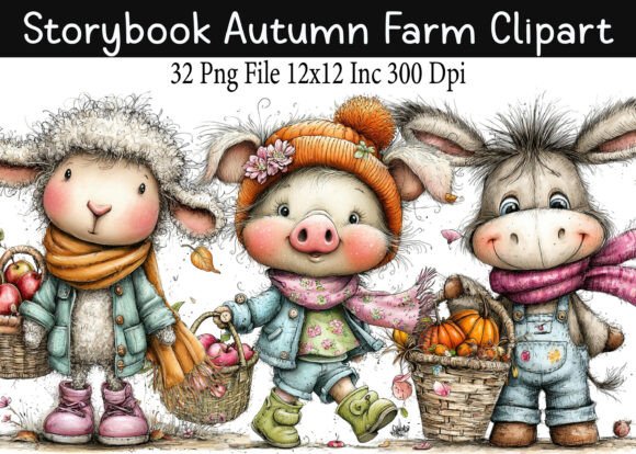 Download Storybook Autumn Farm PNG Clipart - Art Collection