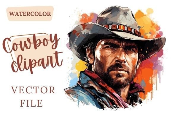 Download Cowboy Watercolor Clipart Vector - Art Collection