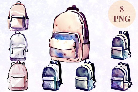 Download Backpack Watercolor 15 Clipart PNG - Art Collection