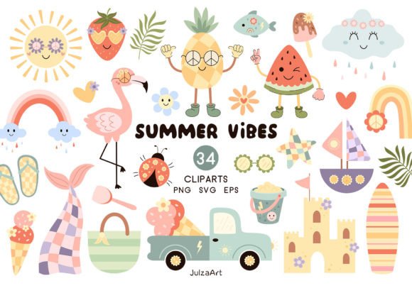 Download Retro Summer Vibes Clipart, Summer Png - Summer Collection