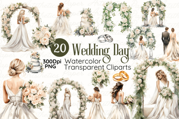 Download Wedding Watercolor Cliparts Bundle Set - Art Collection