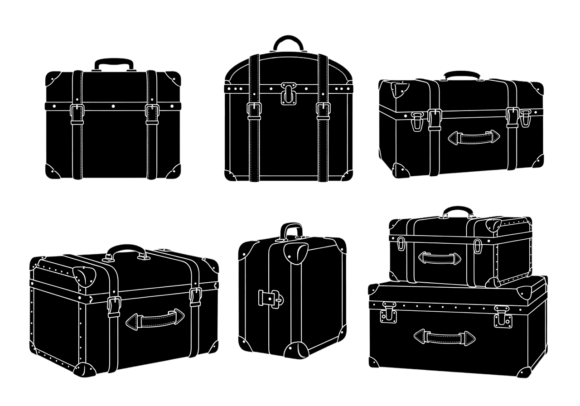 Download Vintage Luggage Suitcase Clipart Bundle - Suitcase clipart Collection