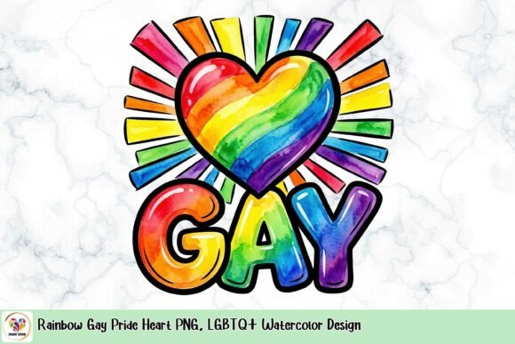 Download Rainbow Gay Pride Heart PNG, LGBTQ+ Watercolor Design - Art Collection