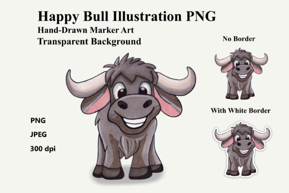 Download Happy Bull Clipart - Cute Marker Art - Art Collection