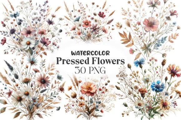Download Wild Floral Clipart Dry Pressed Flowers - Art Collection