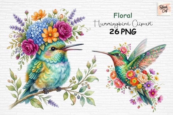 Download Floral Hummingbird Clipart PNG - Art Collection