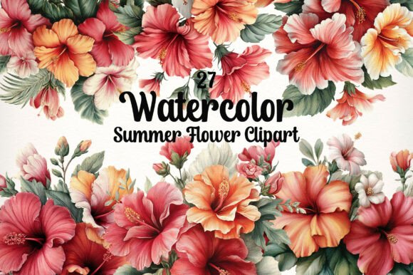 Download Watercolor Summer Flower Clipart - Summer Collection