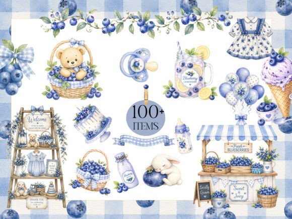 Download Watercolor Blueberries Clipart - Art Collection