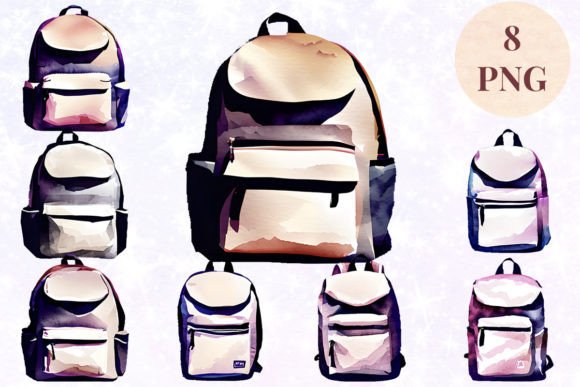 Download Backpack Watercolor 13 Clipart PNG - Art Collection