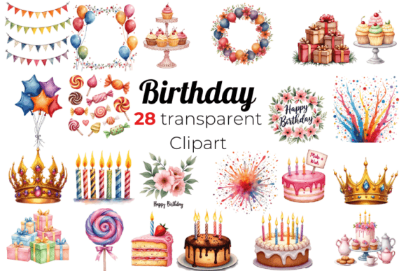 Download Decorations Birthday Watercolor Clipart - Art Collection