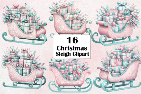 Download Christmas Sleigh Clipart Bundle - Art Collection