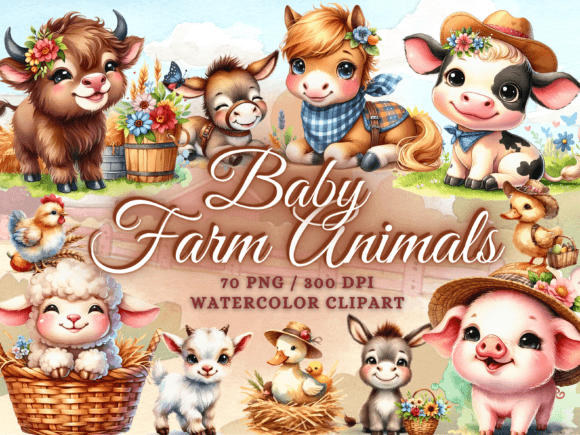 Download Cute Baby Farm Animals Clipart Farm PNG - Art Collection