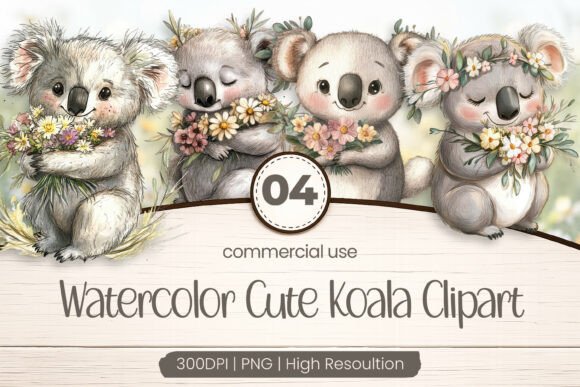 Download Watercolor Cute Koala Clipart PNG - Art Collection