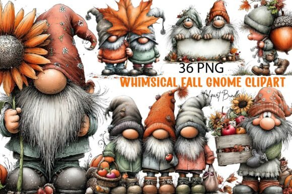 Download Whimsical Fall Gnome Clipart - Art Collection