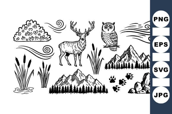 Download Rustic Forest Wildlife Clipart Set - Art Collection