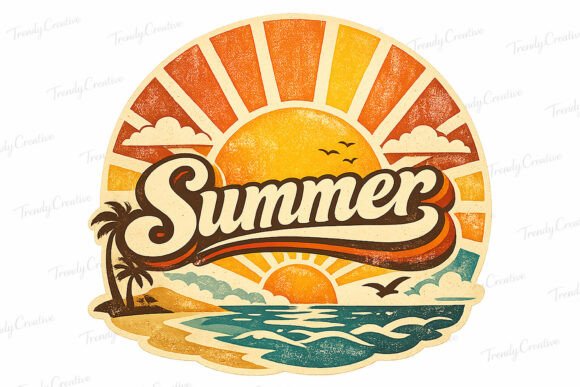 Download Retro Sunshine Summer PNG - Summer Collection