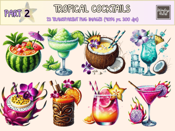 Download Tropical Cocktails P2 Clipart - Art Collection