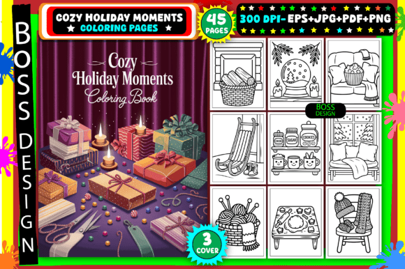 Download Cozy Holiday Moments Coloring Pages - Cozy holiday Collection