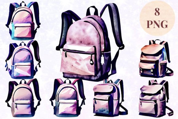 Download Backpack Watercolor 11 Clipart PNG - Art Collection