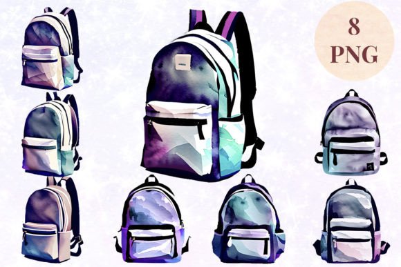 Download Backpack Watercolor 16 Clipart PNG - Art Collection