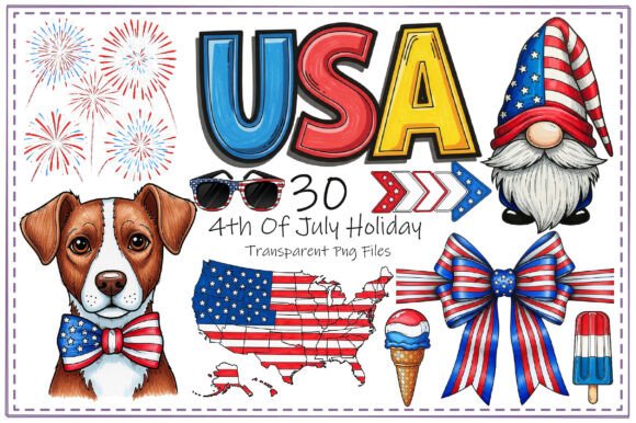 Download 4th of July Holiday Clipart Bundle - Art Collection