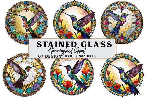 Download Stained Glass Hummingbird Clipart PNG - Art Collection