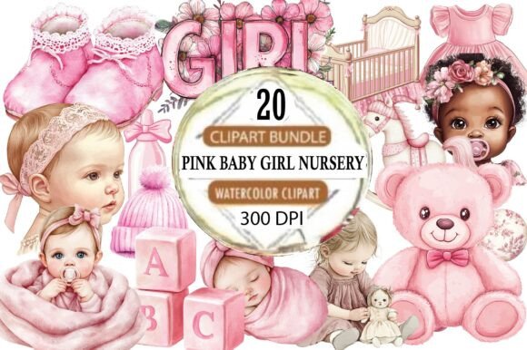 Download Pink Baby Girl Nursery Clipart - Art Collection