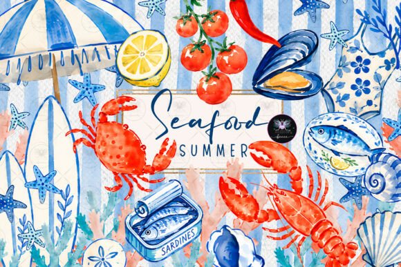 Download Mediterranean Seafood Summer Clipart - Summer Collection