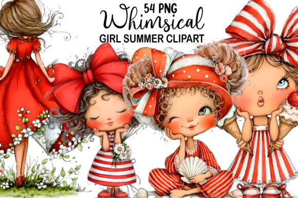 Download Whimsical Girl Summer Clipart - Summer Collection
