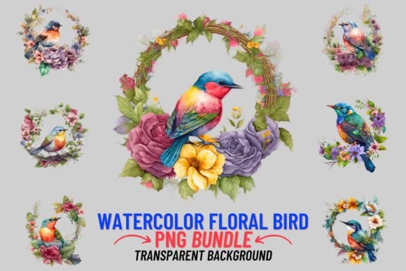 Download Watercolor Floral Bird 8 PNG Clip Art - Art Collection