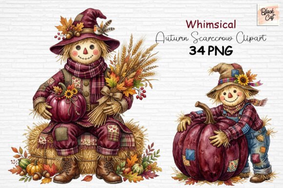 Download Whimsical Autumn Scarecrow Clipart PNG - Art Collection