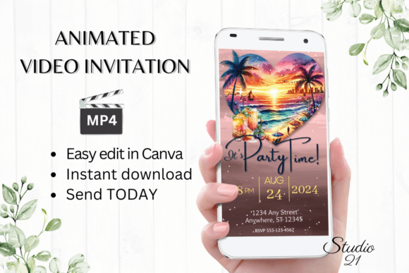 Download Smartphone Beach Party Invitation - Art Collection