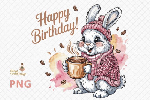 Download Cute Bunny Happy Birthday Clipart | PNG - Art Collection