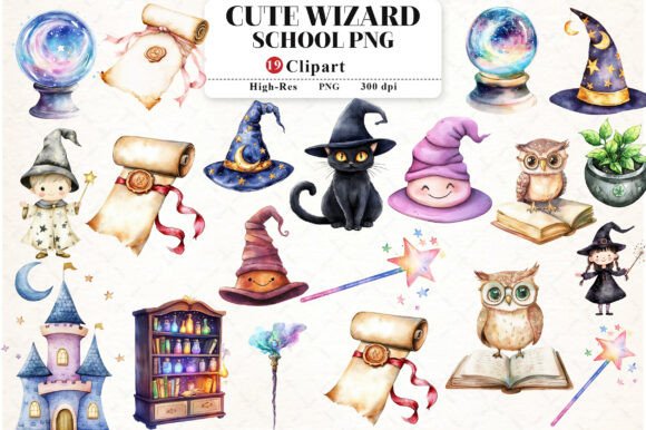 Download Cute Wizard School Clipart - Art Collection