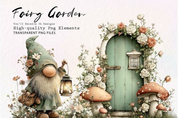 Download Whimsical Fairy Garden Clipart - Art Collection