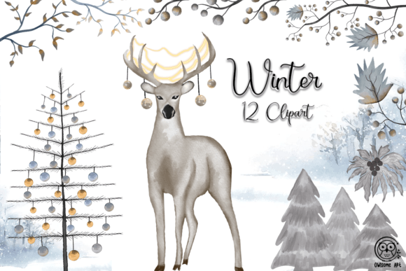 Download Watercolor Winter Clipart Bundle - Art Collection